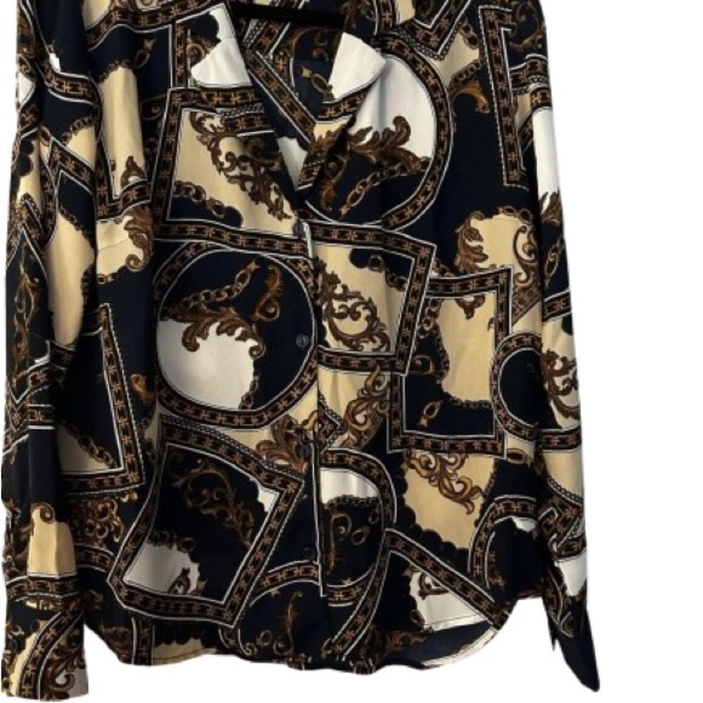 Chic Gold Chain Pattern Blouse